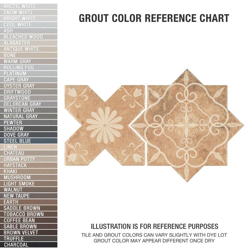 Merola Tile Tech Land Star Fire Temple/Cross Fire Temple 6" x 12" Porcelain Floor and Wall Tile - 2 Tiles