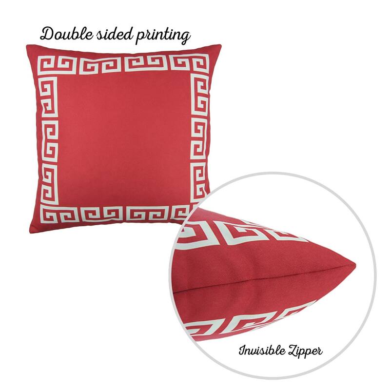 Porch & Den Schmidlin Greek Key Printed Throw Pillow Cover