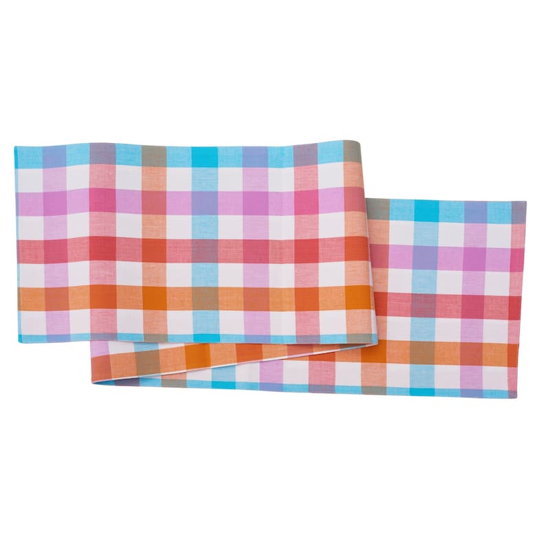 Cabana Plaid Gingham Check Table Runner