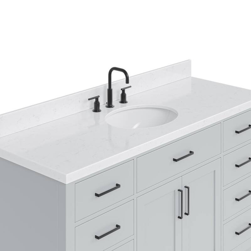Ariel T060SCQOVO Hepburn 60" Free Standing Single Basin Vanity Set