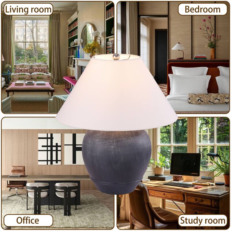 Ceramic Table Lamp with Linen Shade