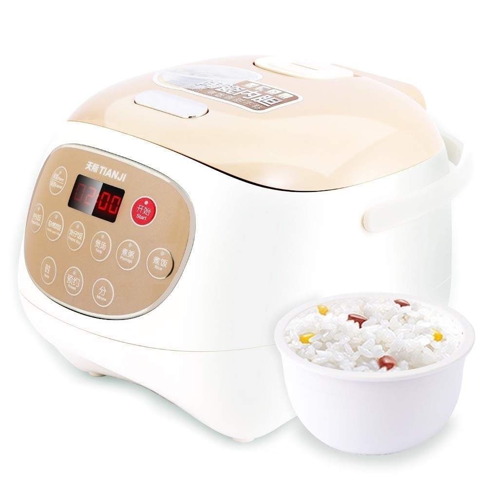 Electric Rice Cooker with Ceramic Inner Pot, 6-cup(uncooked) Makes Rice, Porridge, Soup, Brown/Claypot Rice, Multi-Grain rice,3L - White