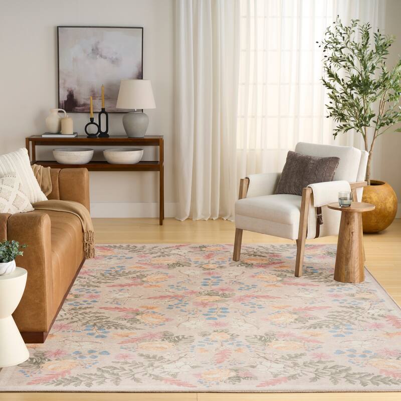 Nourison Botanical Washables Indoor only Floral Patterned Area Rug