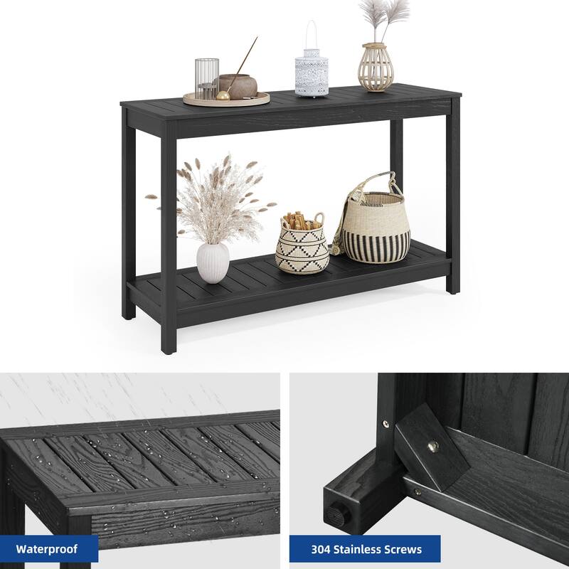 Moasis Outdoor 2-Tier Console Table 38"/48"