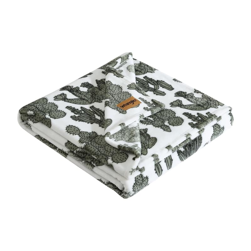 Wrangler Printed Ultra Soft Plush Fleece Throw Blanket.