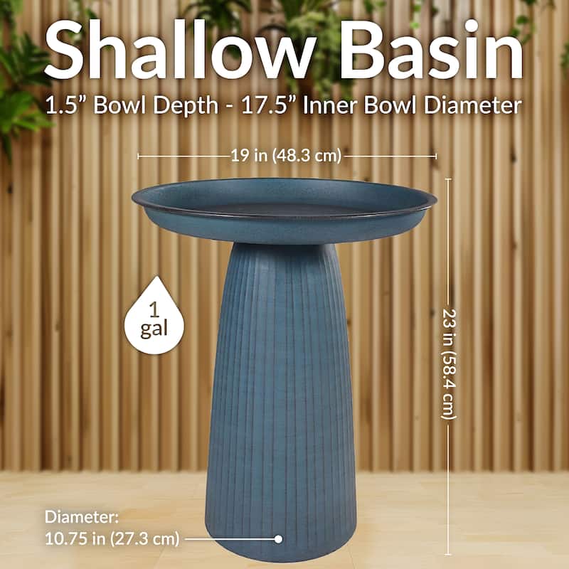 Gleeful Garden Metal Outdoor Bird Bath