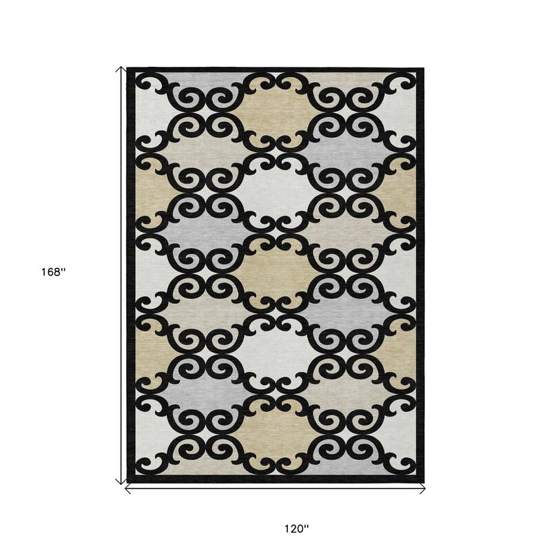 HomeRoots Trellis Transitional Rectangle Outdoor Rug
