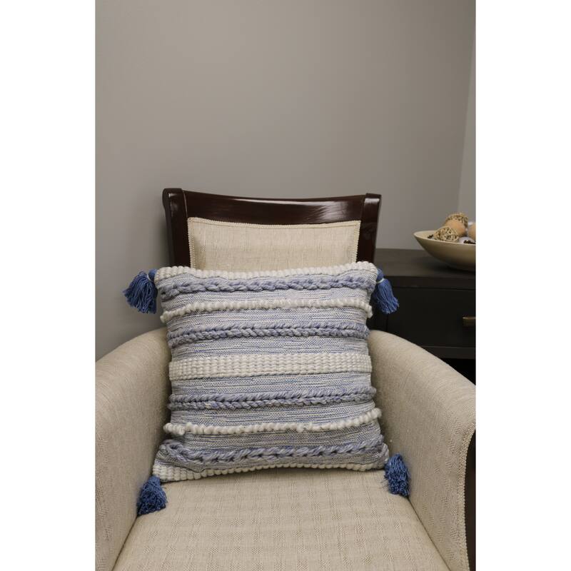 Home&Manor Auxerre Wool & Cotton Designer Throw Pillow