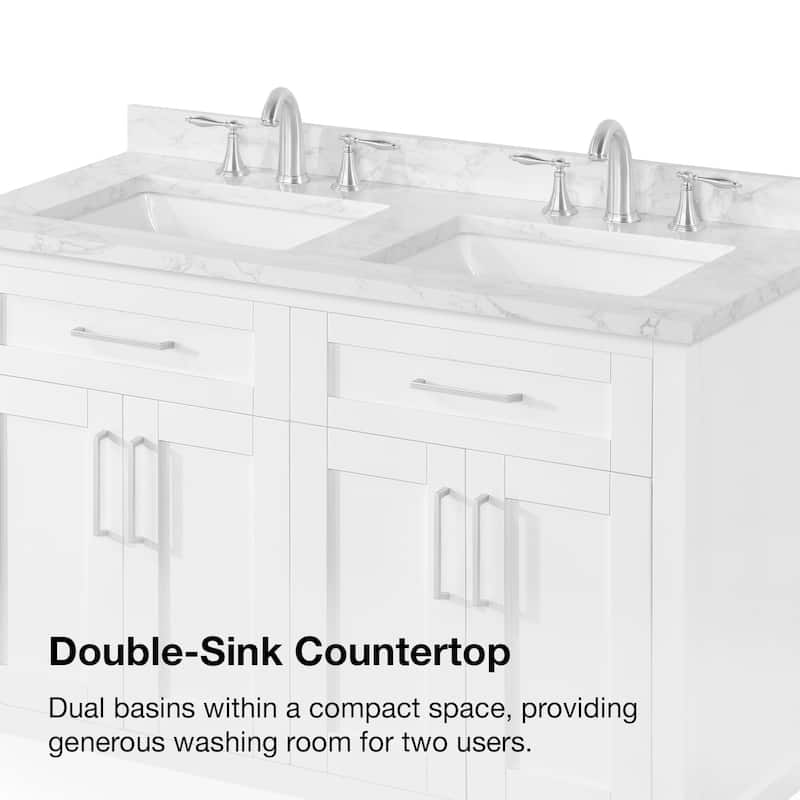 OVE Decors Tahoe 48 in. Double Sink Bathroom Vanity in Brushed Almond Latte