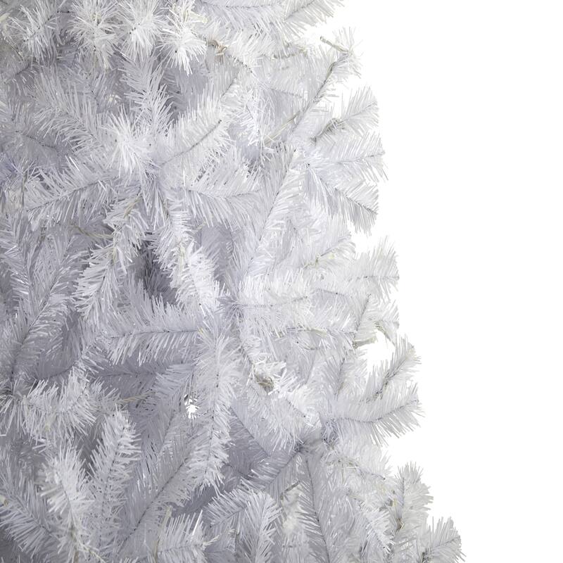 6ft. White Artificial Christmas Tree with 680 Branches - Sleek Modern Seasonal Holiday X-Mas Glow