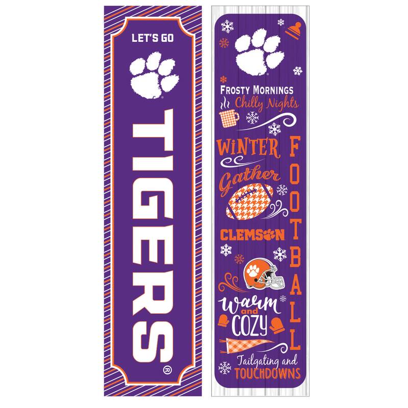 47" Double Sided Seasonal Porch Leaner, Clemson University - 47" x 11.25"