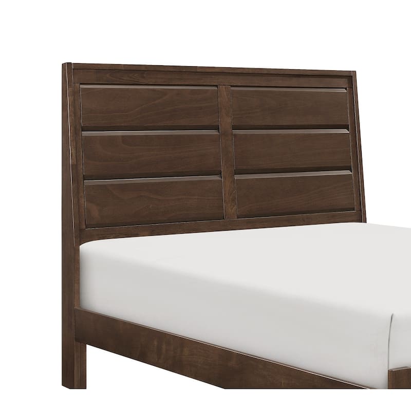 King Size Wooden Panel Bed Frame with Contemporary Design and Okume Veneer Finish