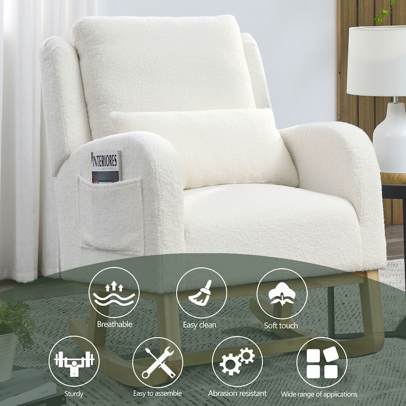 27.5 "W Modern Accent High Back Rocker chair