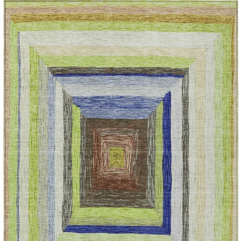 HomeRoots Geometric Transitional Rectangle Outdoor Rug