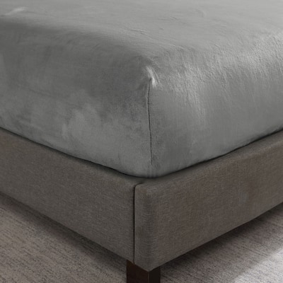 Swift Home Cozy Soft Velvet-Like Microplush Flannel Fitted Sheet