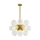 preview thumbnail 51 of 56, 18-Light Cluster Blue Glass Bubble Chandelier - 25in Wide Gold