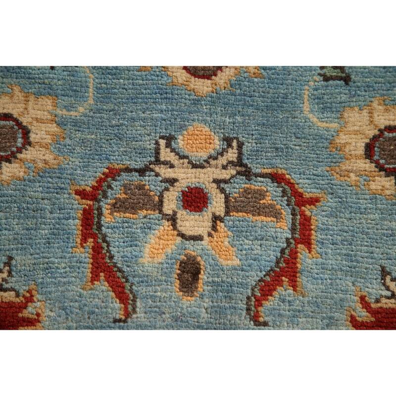 Light Blue Kazak Oriental Accent Rug Handmade Wool Carpet - 3'3"x 4'9"