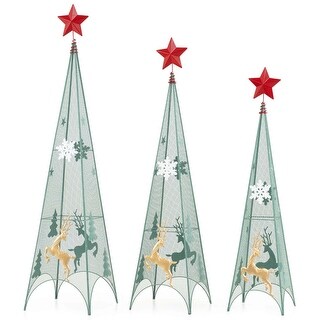 Costway Set of 3 Tower Shaped Christmas Trees (3ft/3.5ft/4ft) - See Details