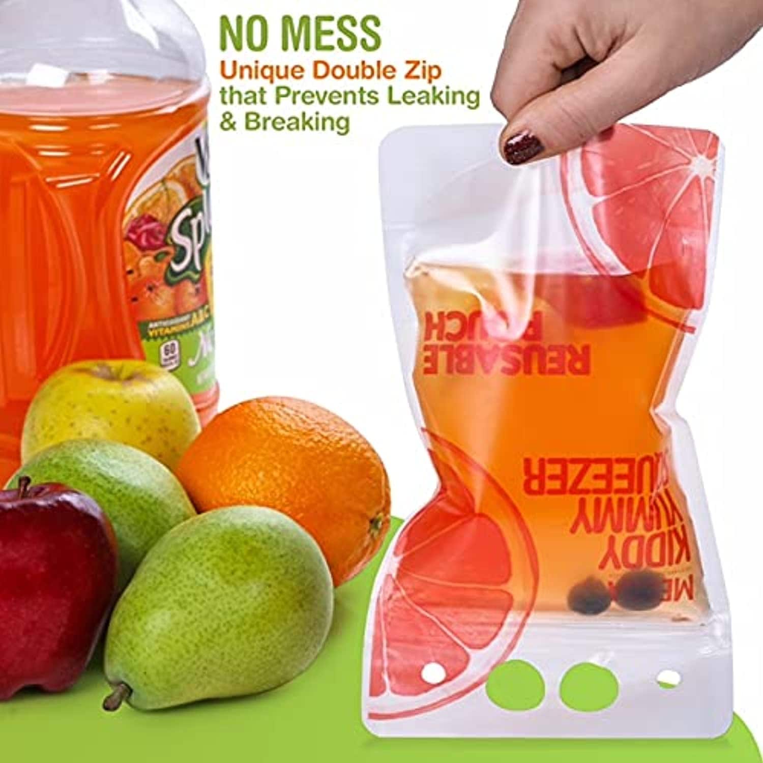 Reusable Drink Pouches - (201 Piece Set) Clear Drink Bags + 100