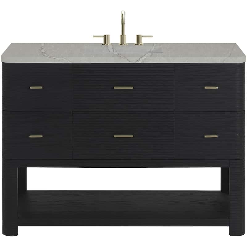 James Martin Vanities D704-V48-WVSL Lucian 48" Free Standing Single - Carbon Oak