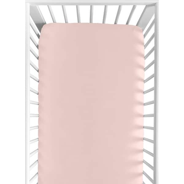slide 2 of 6, Sweet Jojo Designs Blush Pink Girl Fitted Crib Sheet Shabby Chic Farmhouse Designer Modern Elegant Cotton Boho Bohemian Fringe