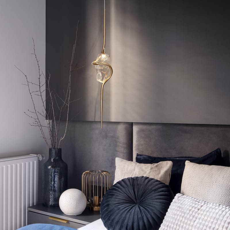 Modern Gold LED 1-Light Pendant Light with Art Deco for Kitchen Island