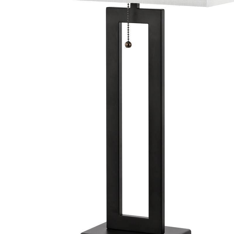 Lucie 28.5" Vintage Industrial Iron LED Table Lamp with Pull-Chain and USB Charging Port, (Set of 2) by JONATHAN Y
