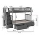 preview thumbnail 9 of 8, AFI Westbrook Twin over Full Size Staircase Bunk Bed with Bed Drawers & Charging Station in Grey