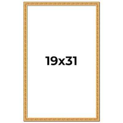 19x31 Frame Gold Real Wood Picture Frame Width 1 inches | Interior