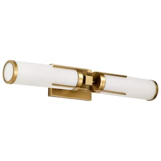 Roselle 2 Light Vanity Natural Brass with White Glass - Natural Brass