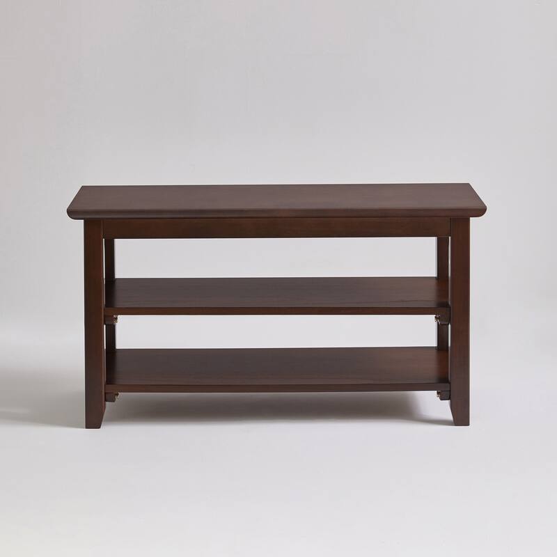 Solid Wood Shoe Bench, 2-Tier Entryway Shoe Rack Bench, Wooden Shoe Organizer with Storage Shelves, Seat Shoe Bench for Hallway