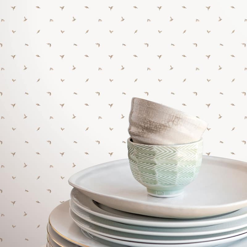 Galerie Wallcoverings Kitchen Recipes Petite Floating Leaf Design Vinyl on Non-woven Matte Wallpaper Roll