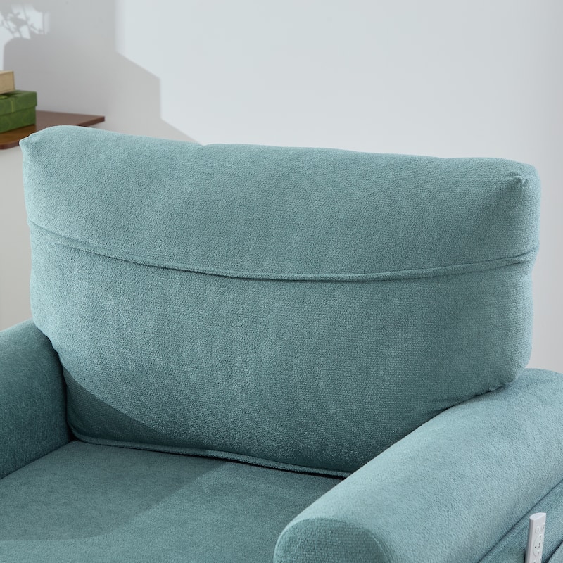 Modern Minimalist Chenille Fabric Chaise Lounge Recliner Single Sofa