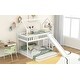 preview thumbnail 5 of 7, Twin over Full House Bunk Bed with Full-Length Guardrail and Slide and Built-in Ladder.