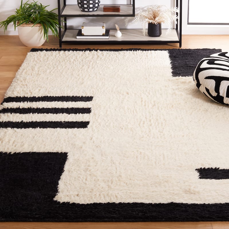 SAFAVIEH Handmade Casablanca Shag Ishild Mid-Century Modern Wool Rug