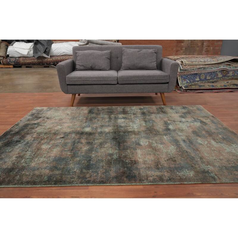 Hand Knotted Oriental Viscose Silk Carpet Modern All-Over Multi-Colored Abstract Area Rug - 7' 9'' X 5' 6''
