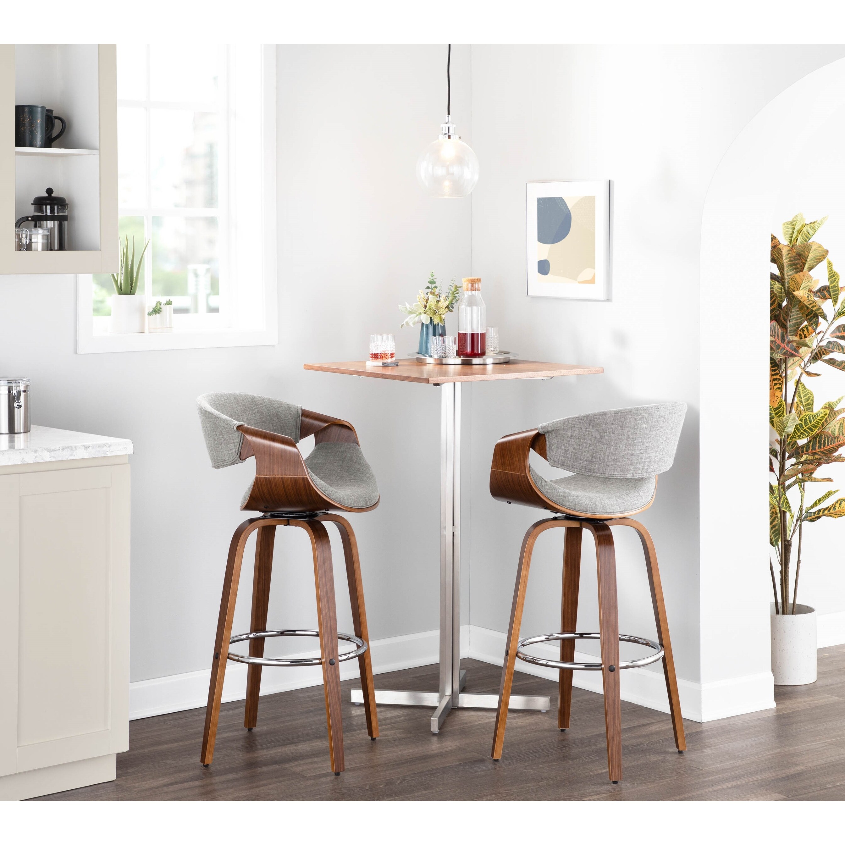 Carson Carrington Sauda Mid century Modern Bar Stool Set of 2