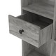 preview thumbnail 10 of 10, DH BASIC Transitional Vintage Grey Oak 6-Open Shelf Bar Table with Wine Storage by Denhour