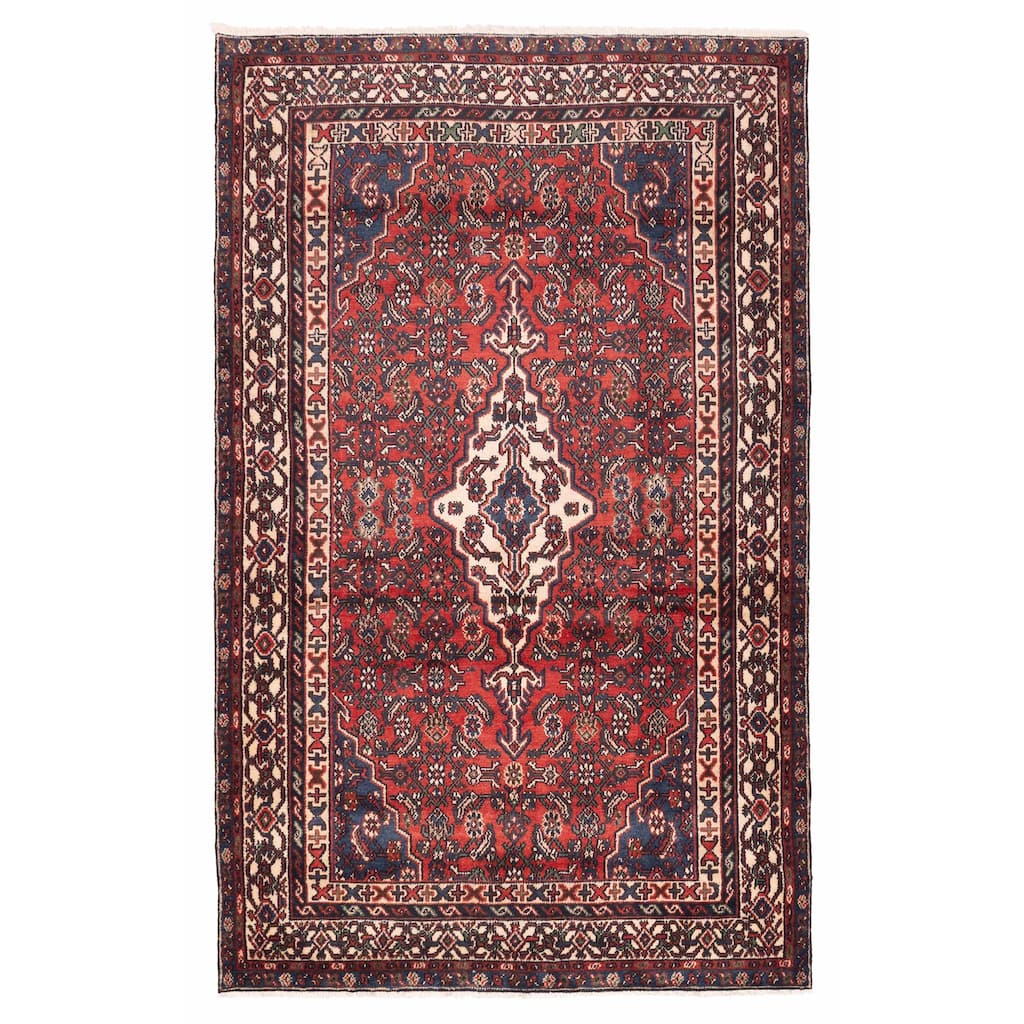 ECARPETGALLERY Hand-knotted Andelz Red Wool Rug - 5'2 x 8'4