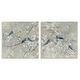 preview thumbnail 1 of 7, Stupell Blue Birds Perched Tree Blossoms Spring Scene 2pc Multi Piece Canvas Wall Art Set - Silver 17 x 17