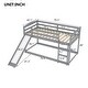 preview thumbnail 12 of 40, Modern Bed Frame Twin over Twin with Ladder Fundamental Low Floor Bunk Bed for Kids Solid Pinewood Bunkbeds, Non-toxic Finishes