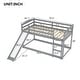 preview thumbnail 33 of 31, Modern Twin Over Twin Rugged Wooden Frame Bunk Bed With Convertible Slide And Ladder