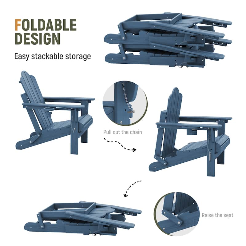 HDPE Plastic Outdoor/Indoor Adjustable Folding Adirondack Chair