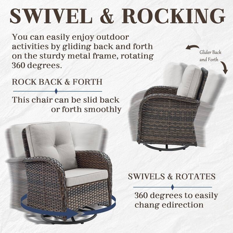 Outdoor Chairs with Fire Pit Table Set