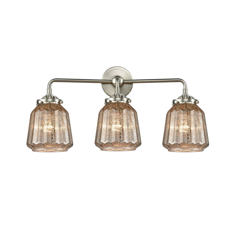 Innovations Lighting Chatham 3 Light 24" Wide Bathroom Vanity Light - Brushed Satin Nickel / Mercury