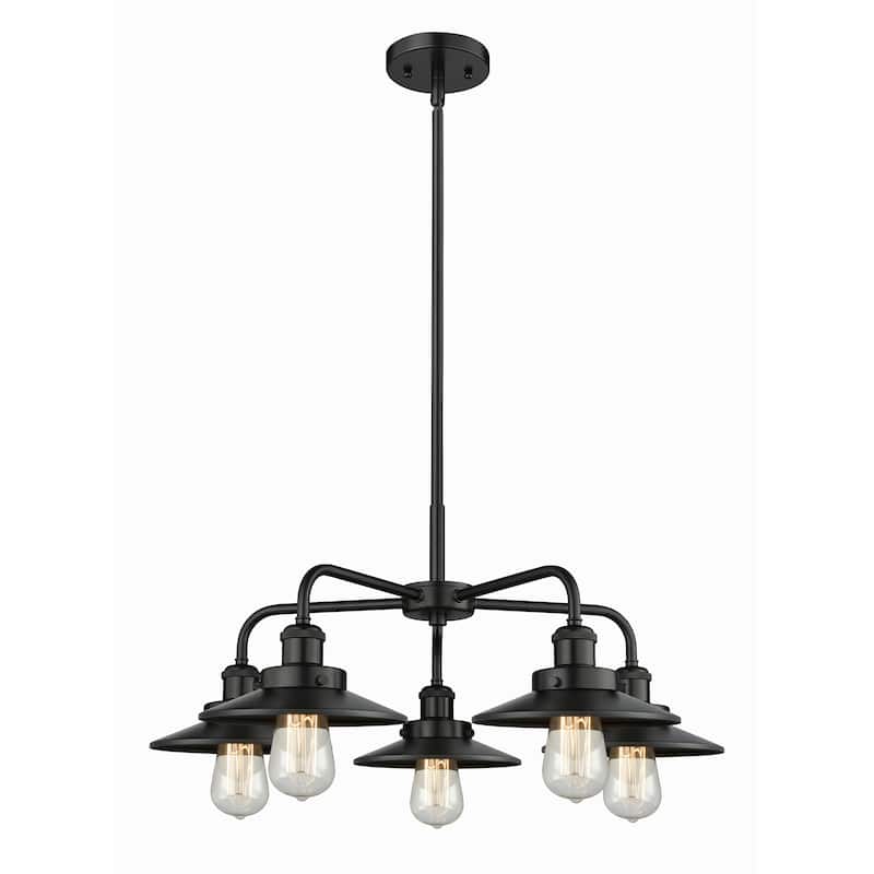 Innovations Lighting Ballston Urban - 5 Light 26" Stem Hung Chandelier - Matte Black