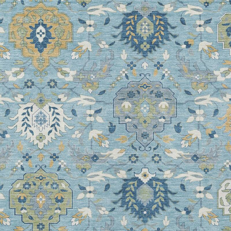 HomeRoots Damask Traditional Rectangle Outdoor Rug
