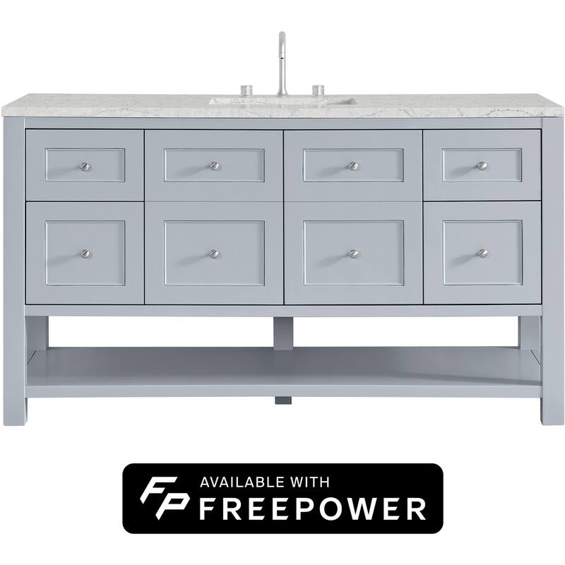 James Martin Vanities 330-V60S-FEJP Breckenridge 60" Free Standing - Serenity Blue