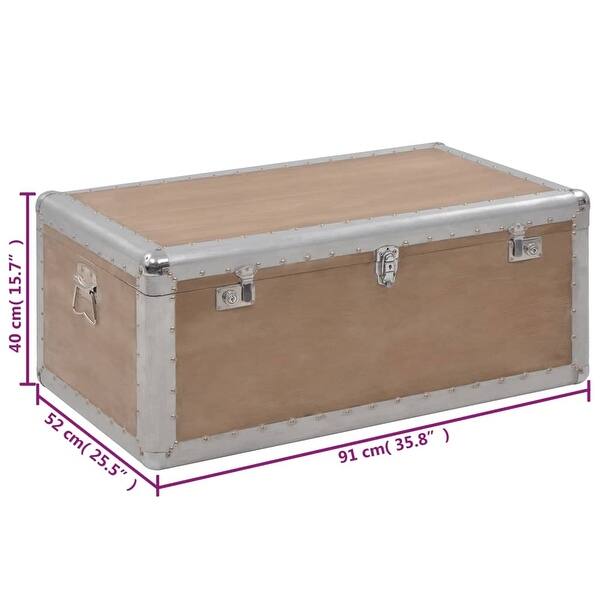 vidaXL Storage Box Solid Fir Wood 35.8"x20.5"x15.7" Brown