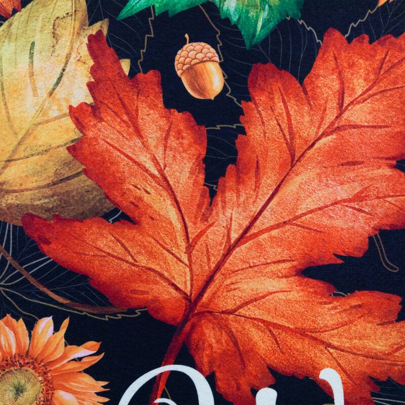 Maple Leaves and Sunflowers Welcome Fall Harvest Outdoor Doormat - 17.75" x 29.5"